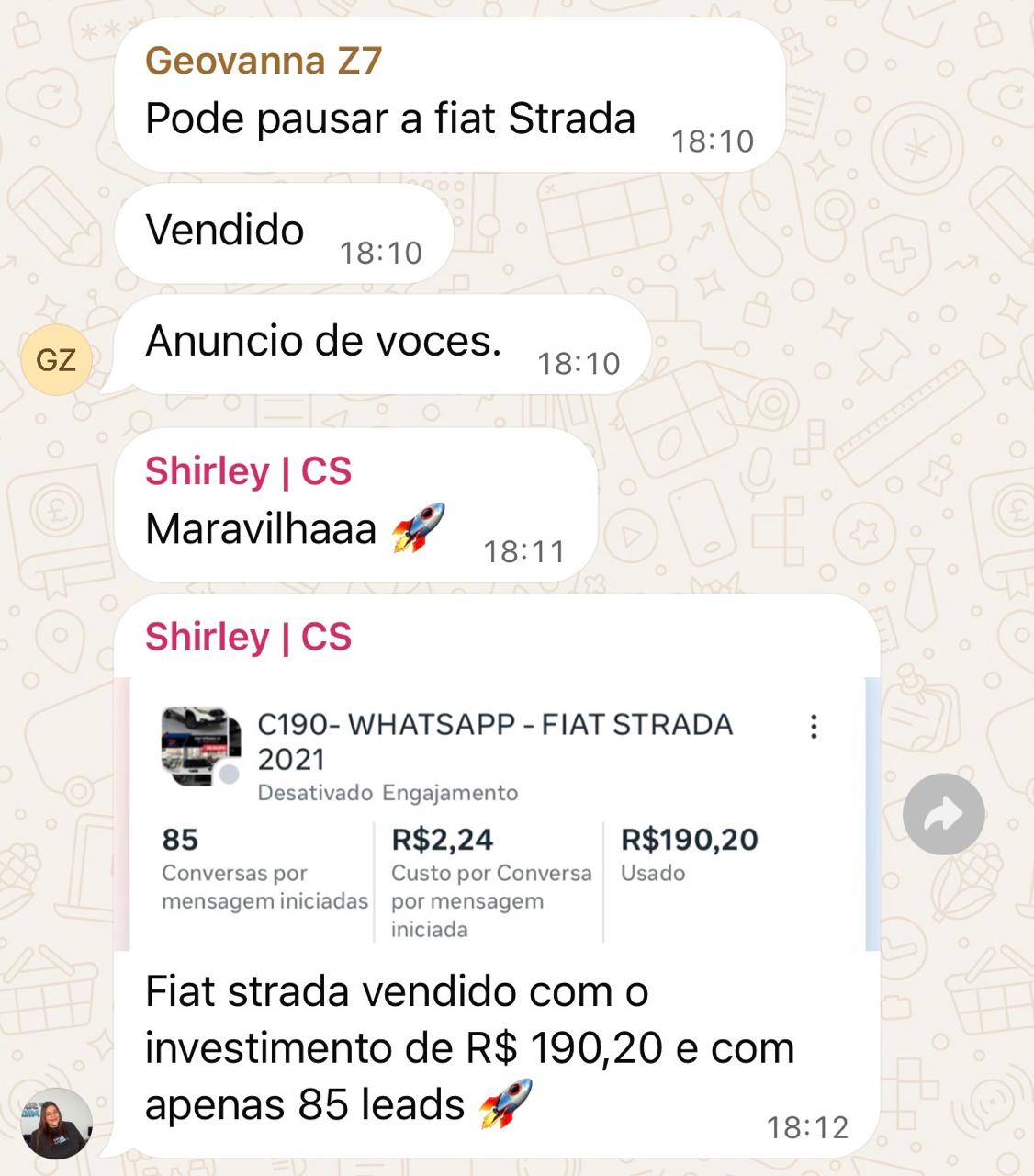 Fiat Strada 2021 vendida com R$190,20 e 85 leads
